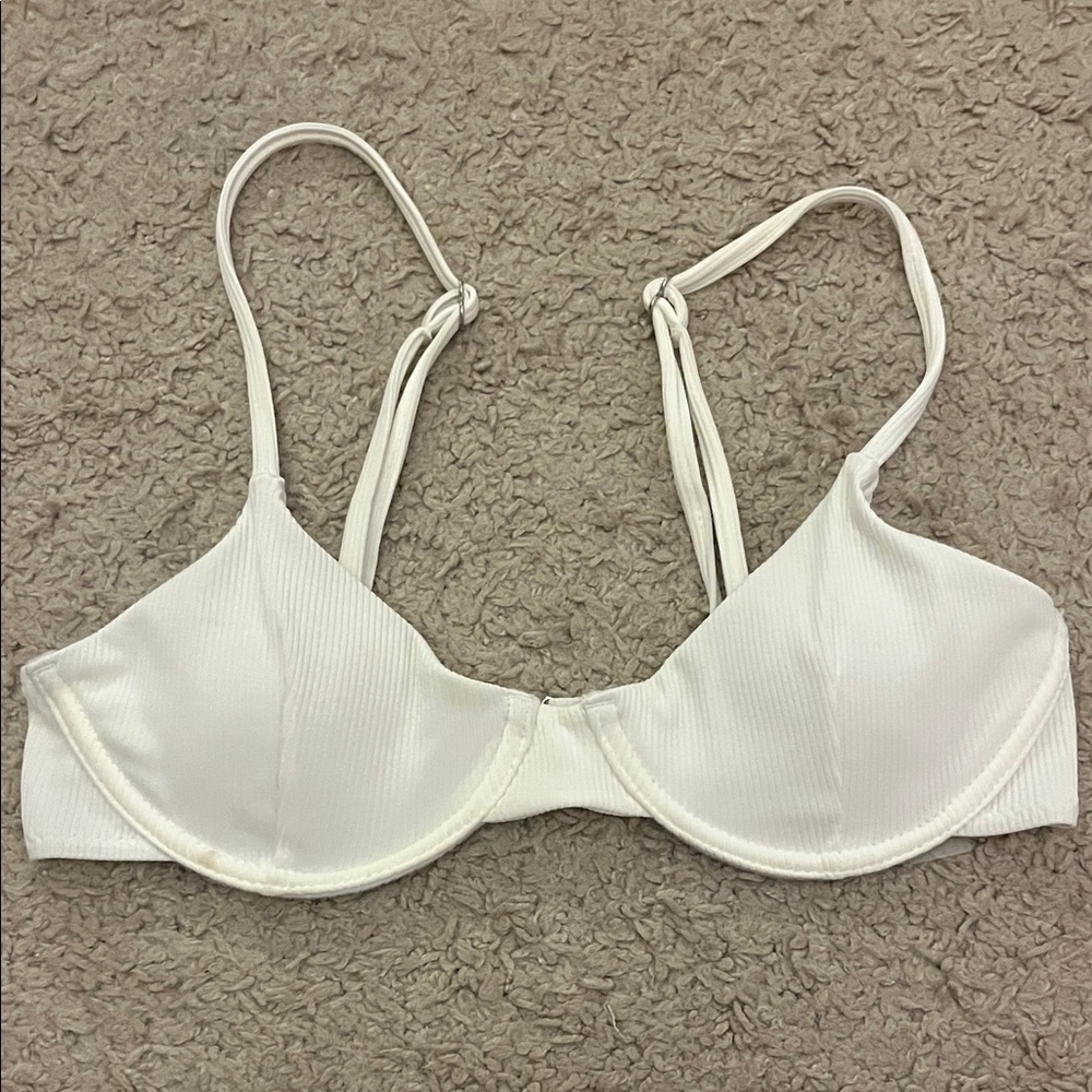 SHEIN White Underwire Bikini Top